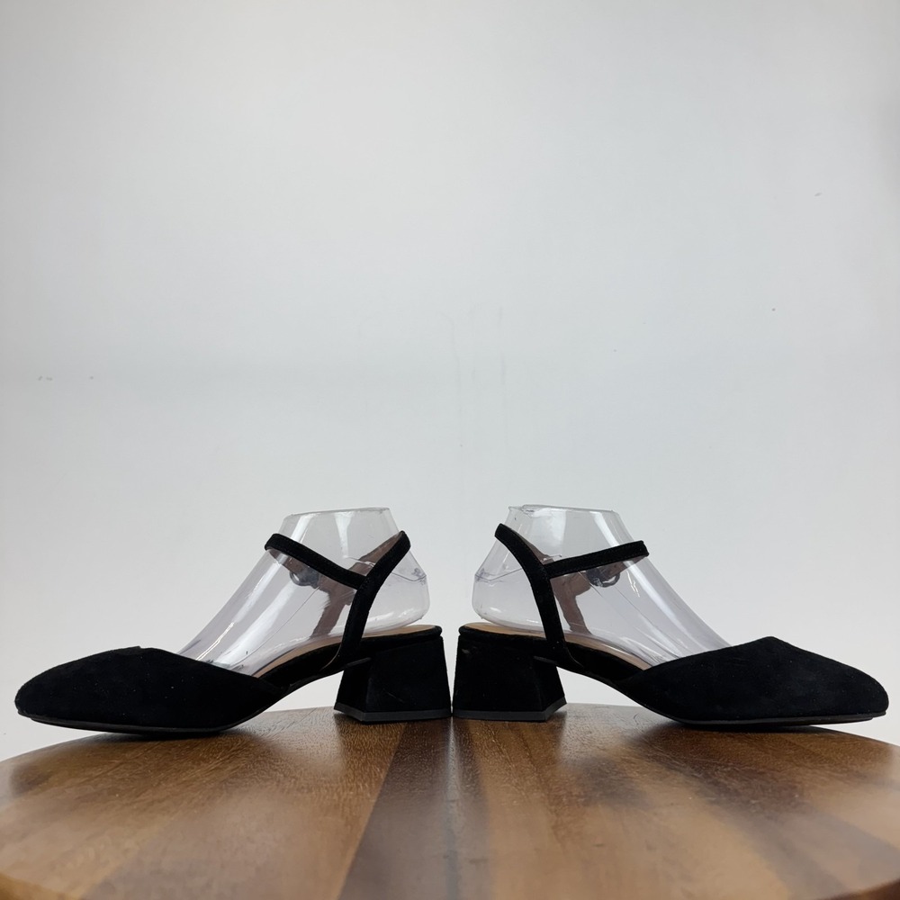 Womens Gentle Souls Lucinda Black Leather Ankle Strap Pumps Sandals Size 8.5 M - Picture 5 of 8